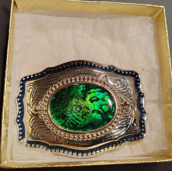 Other - Green Abalone Shell Statement Belt Buckle